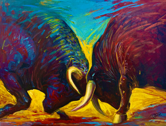 Clash of Titans   30"X 40" Acrylic on Canvas