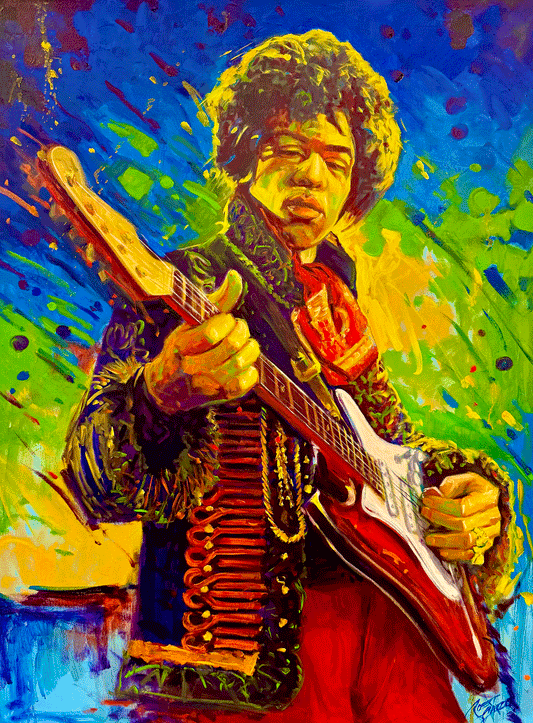 Jimi Hendrix  Eclipse of Strings 30"x 40" Acrylic & Oil on Canvas