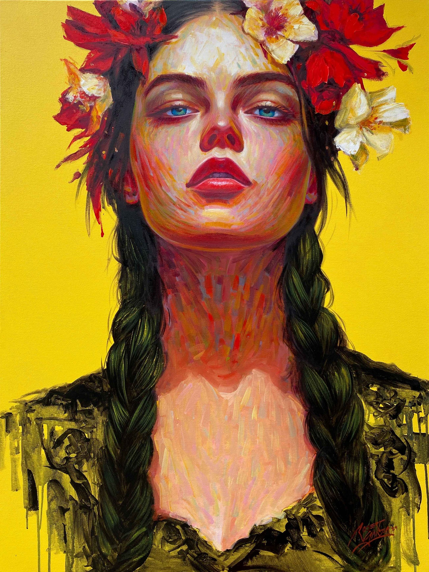 Flower Youth - 30x40" Acrylic & Oil on Canvas