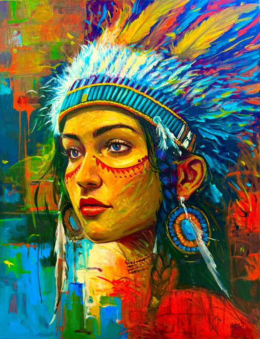 Her Ancestral Sight   48"X 36" Acrylic on Canvas