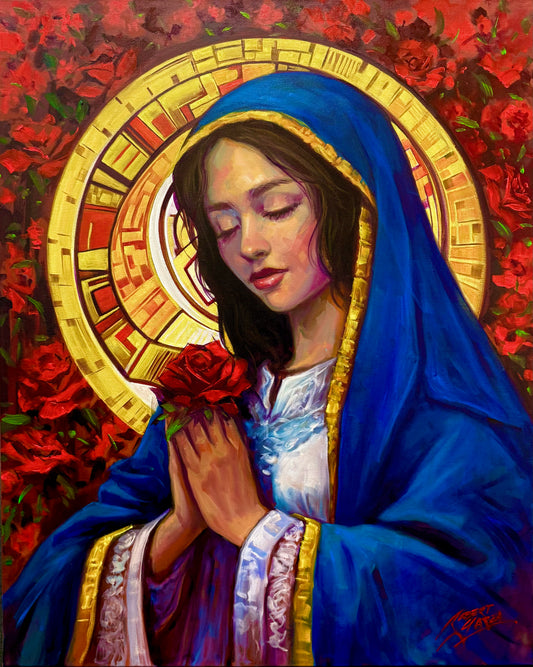 Rose of Devotion  30" x 24" Acrylic & Oil on Canvas