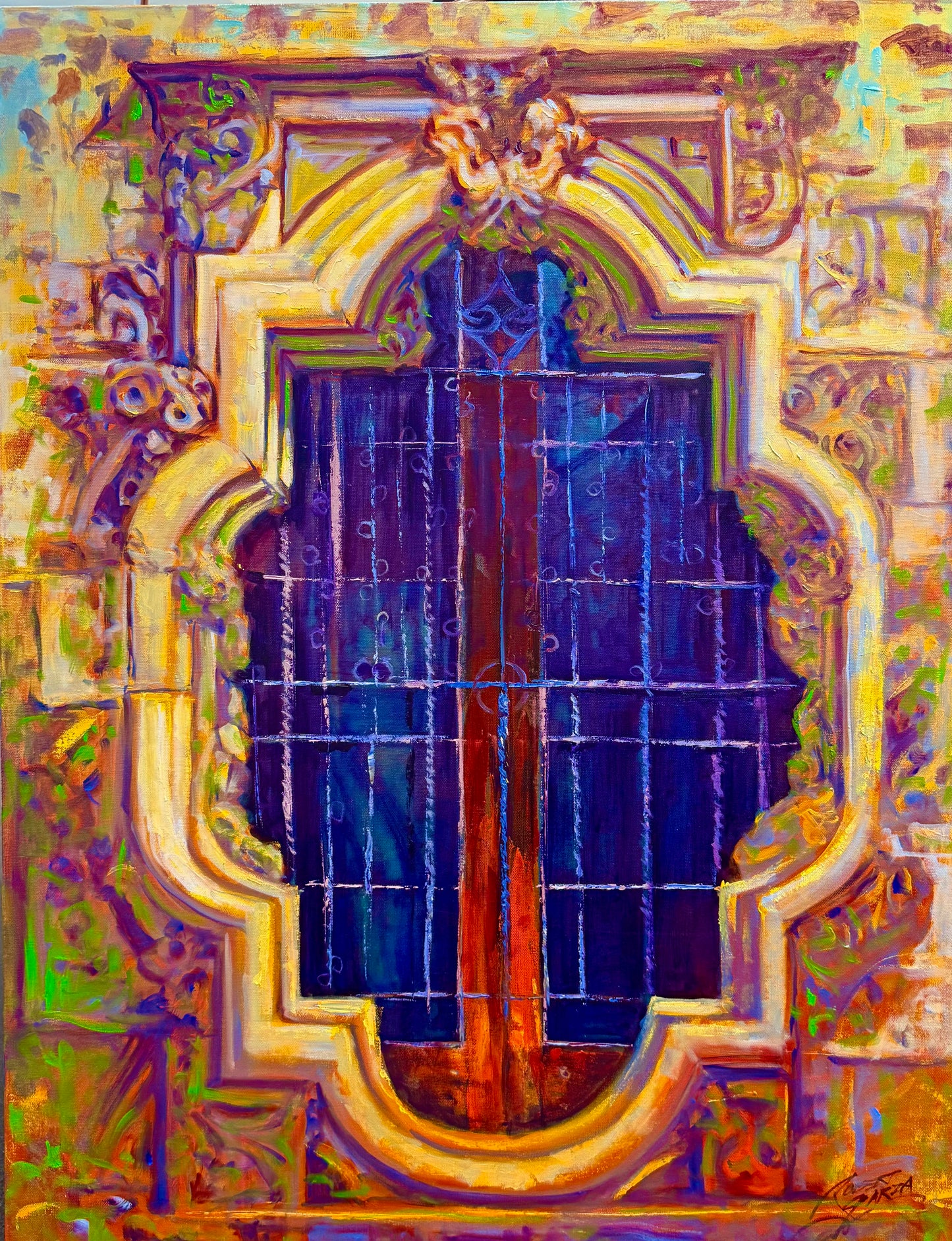 Rose Window 40” x 30” Acrylic & Oil on canvas
