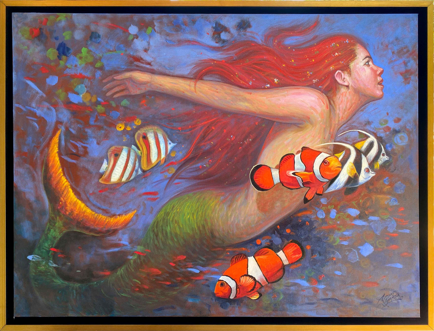 Judith Mermaid - 40 x 30” Acrylic & Oil on Canvas