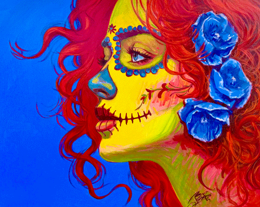 Petals and Bones 24"x 30" Acrylic & Oil on Canvas