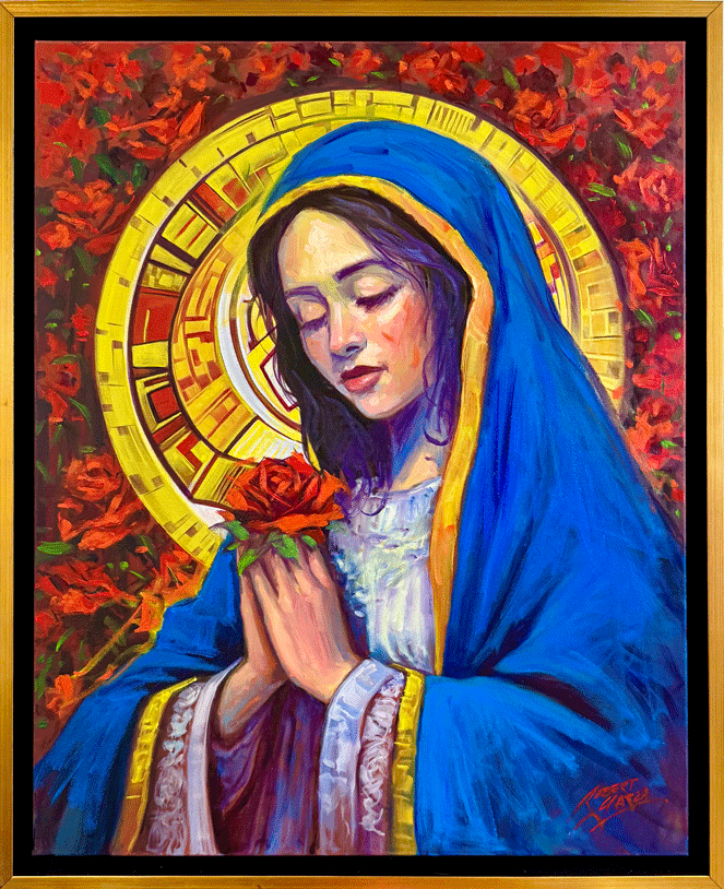 Rose of Devotion 30" x 24" Acrylic & Oil on Canvas
