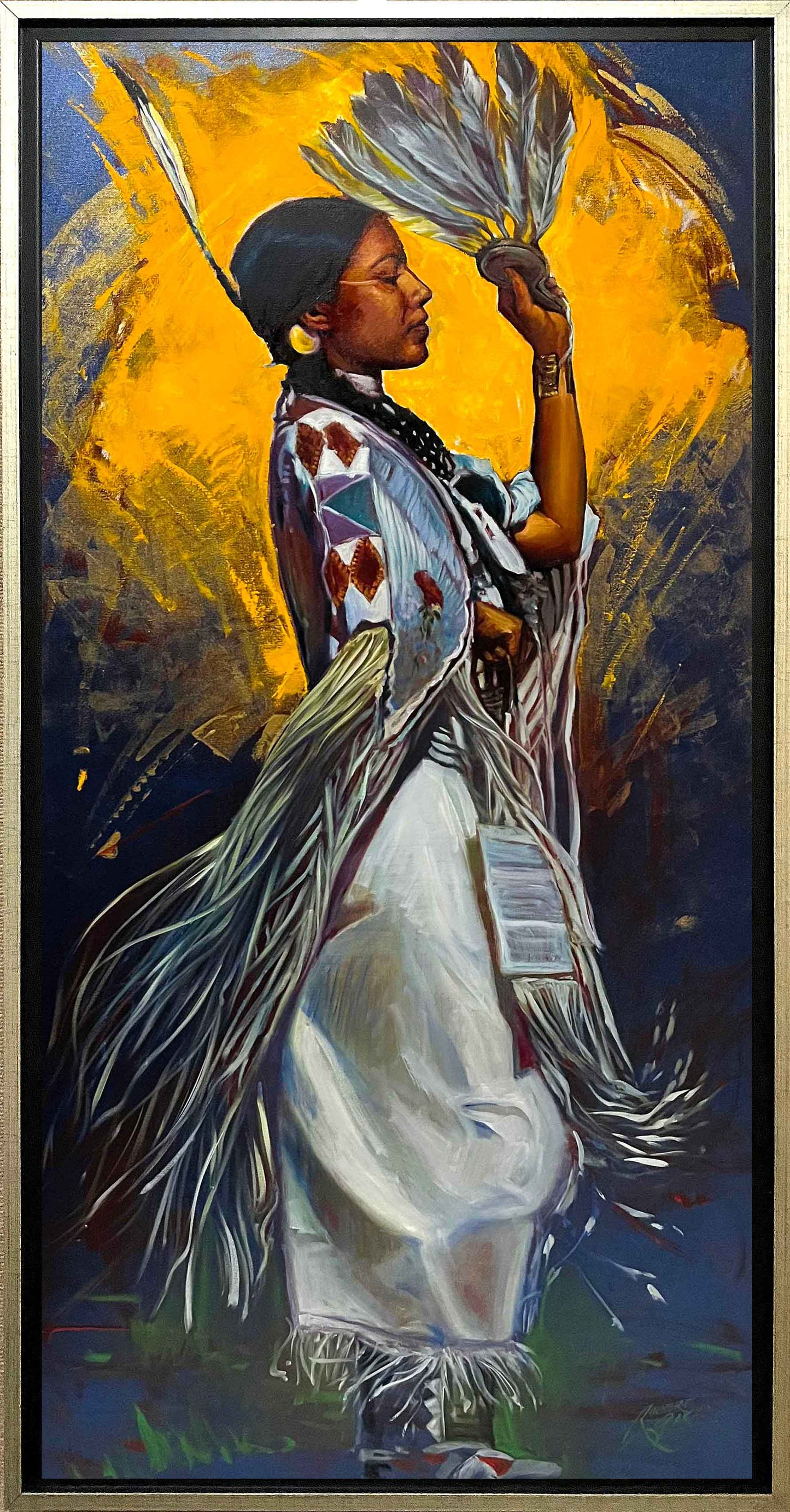 Shawl Dancer - 24x48" Acrylic & Oil on Canvas