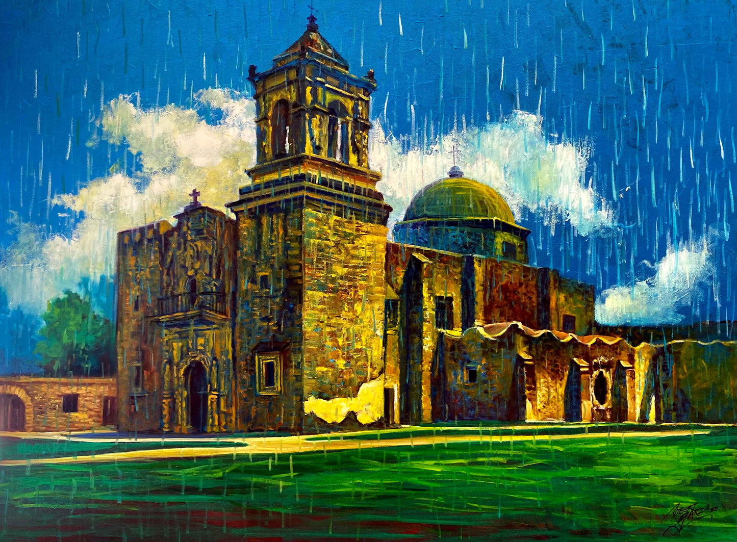 Mission San Jose - 48x36" Mixed Media on Canvas