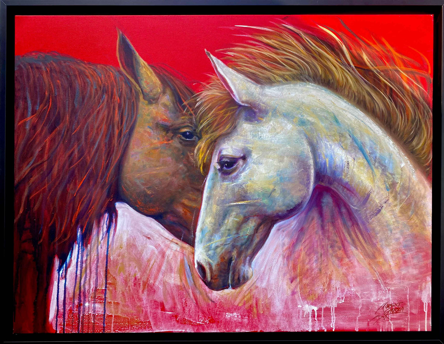 Two Halves - 42.5x32.5" Acrylic & Oil on Canvas