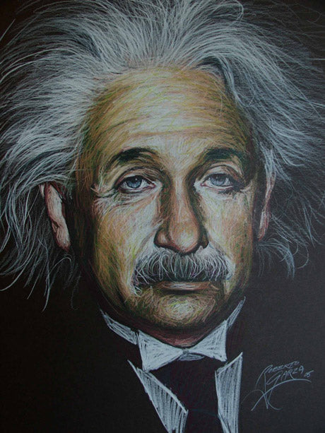 Albert Einstein - 16" x 20” - Colored Pencil on Acid Free Cardboard