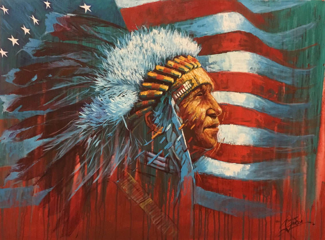 American Indian - 48" x 36" - Acrylic on Canvas