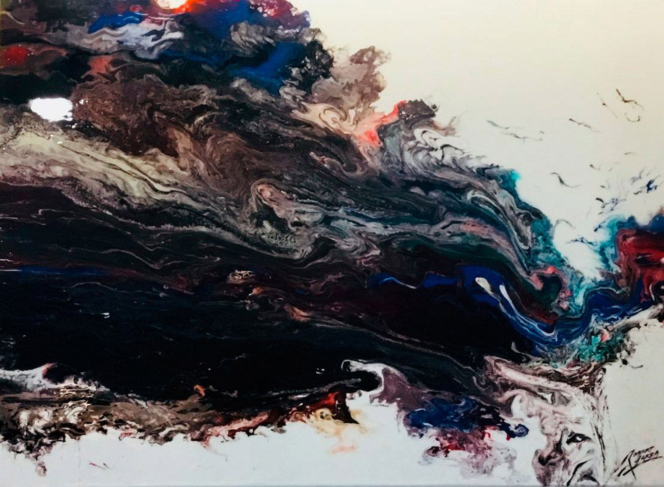 "Birds" - 40" x 30" - Mixed Media on Canvas