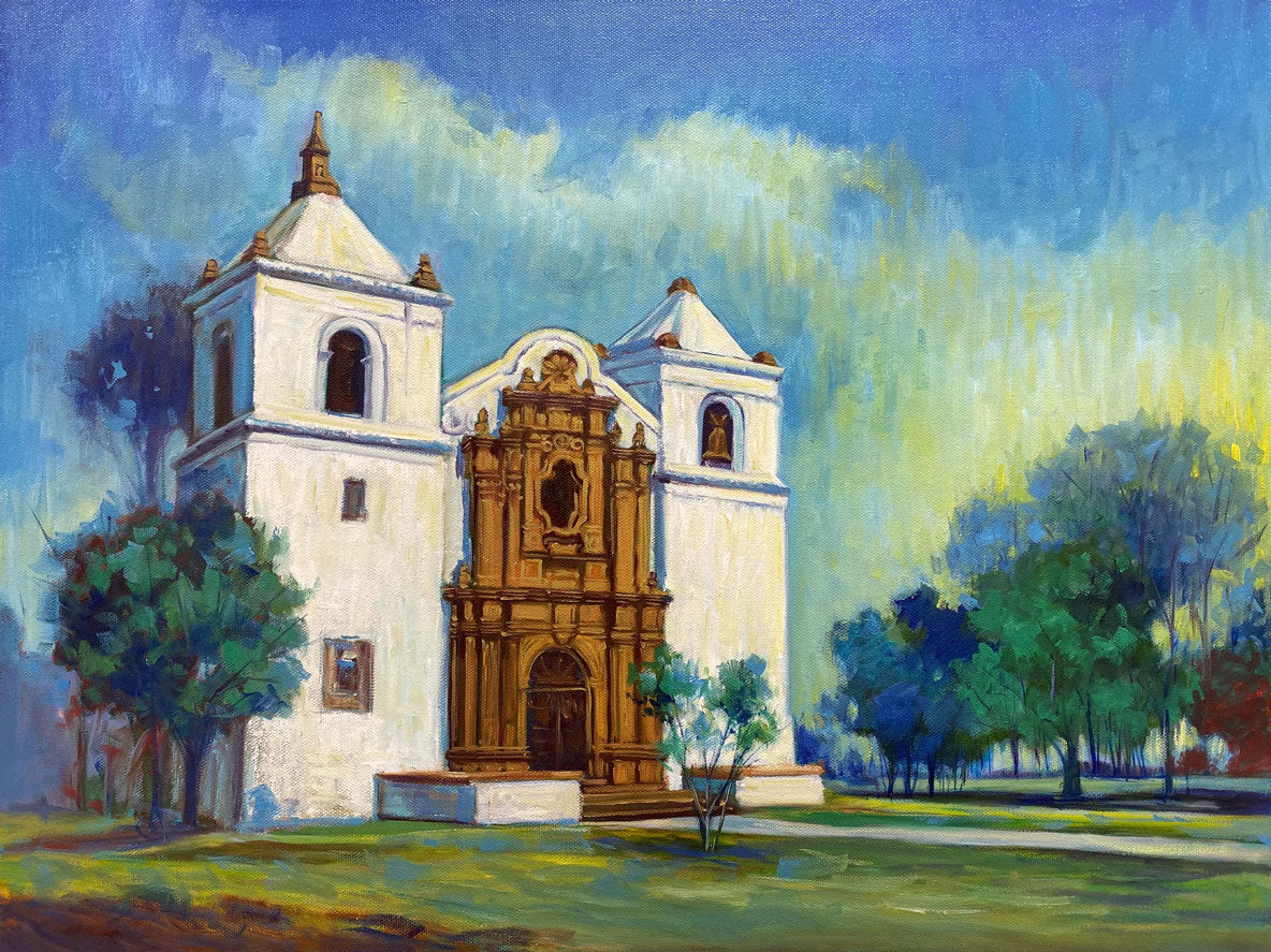 Randolph AFB Church - 24" x 20" - Oil on Canvas