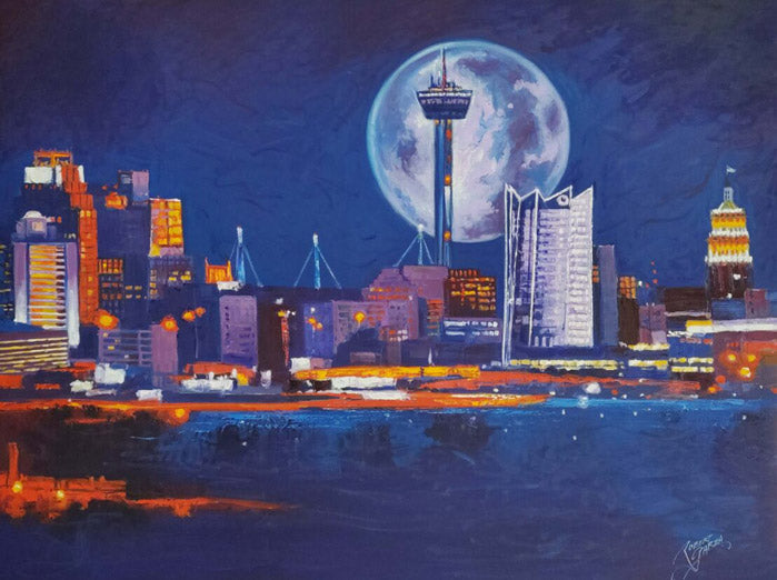 San Antonio Skyline 3 - 48" x 36" - Acrylic on Canvas