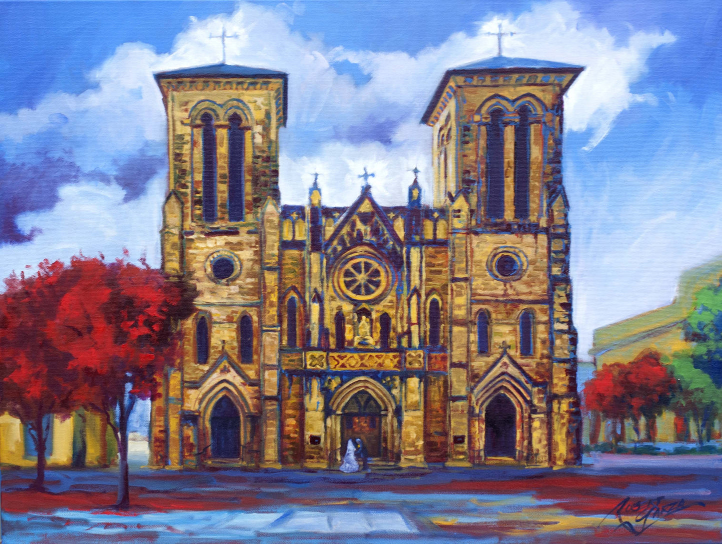 San Fernando Cathedral - 24" x 20" - Mixed Media on Canvas