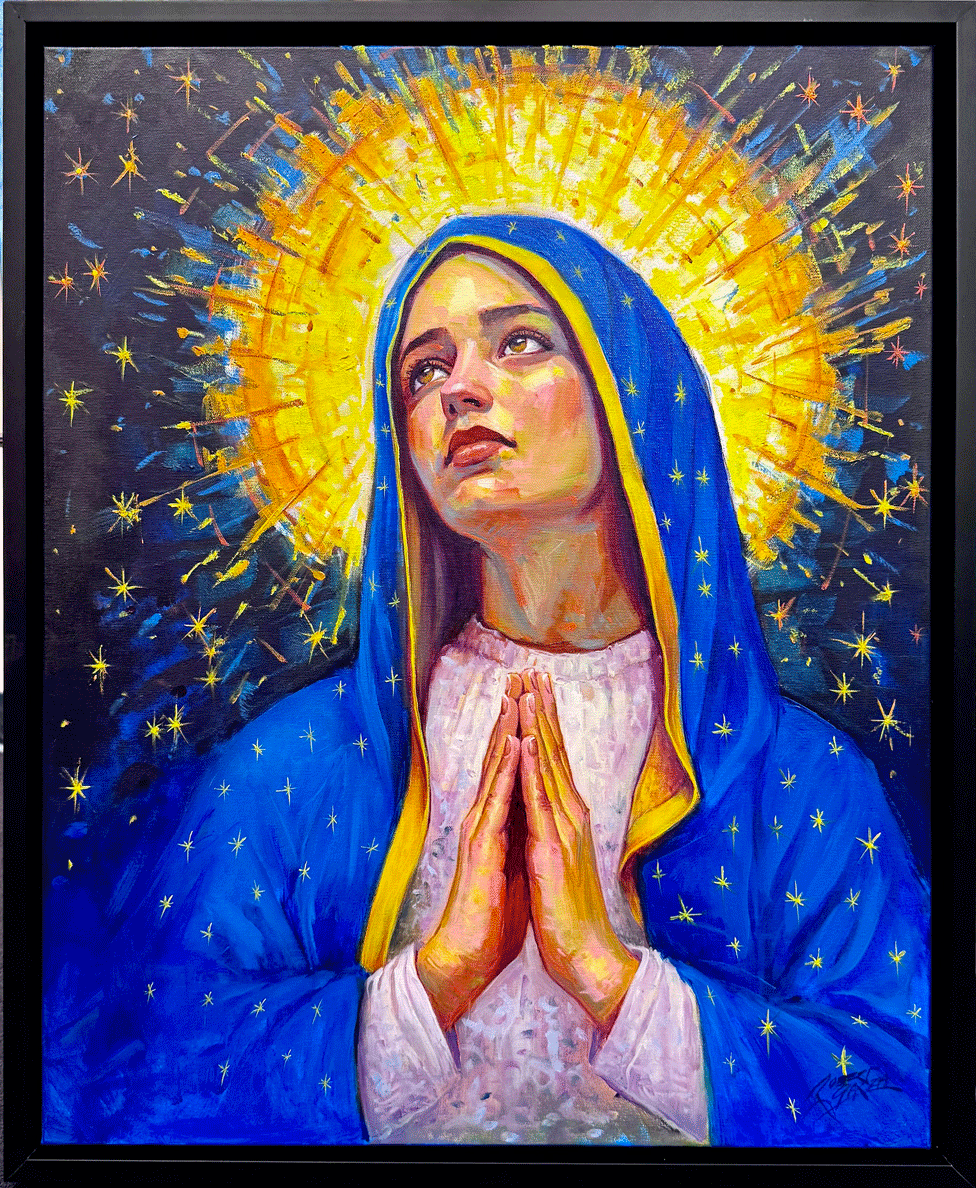 Divine Mother  32.5" x 26.5" Acrylic & Oil on Canvas