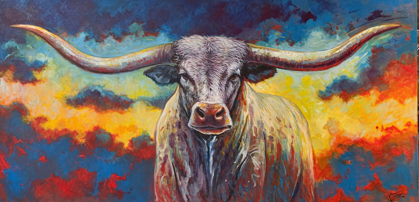 Texas Titán 36”x 72” Acrylic & Oil no canvas