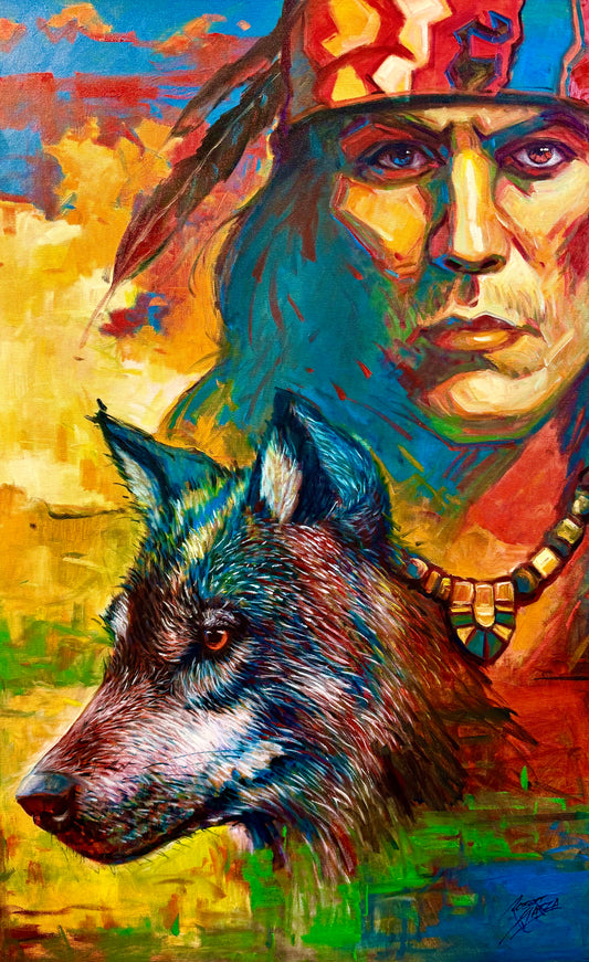 Spirit of the Wolf 48” x 30” Oil on Canvas