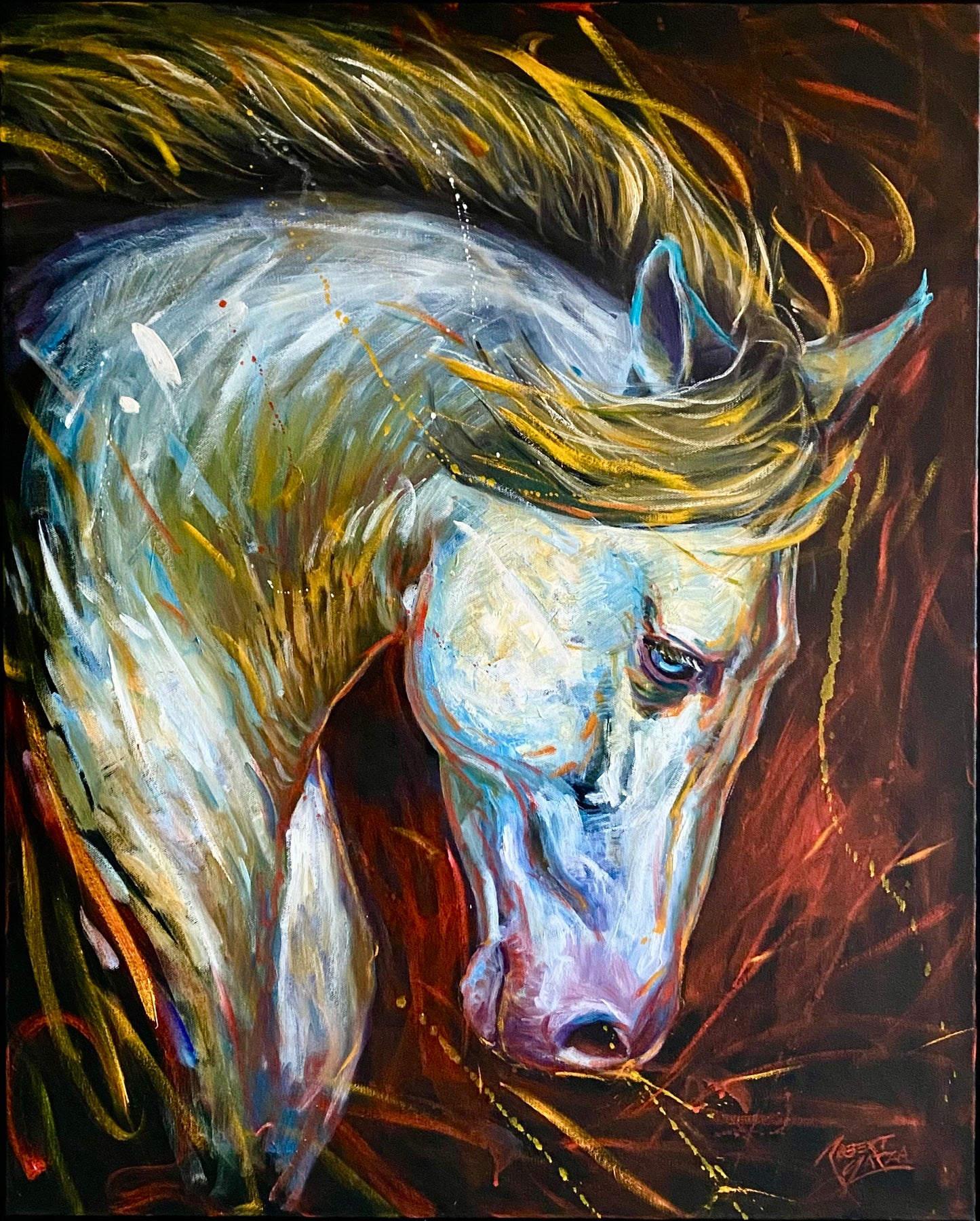 Ethereal Strength 33”x 27” Acrylic & Oil on Canvas