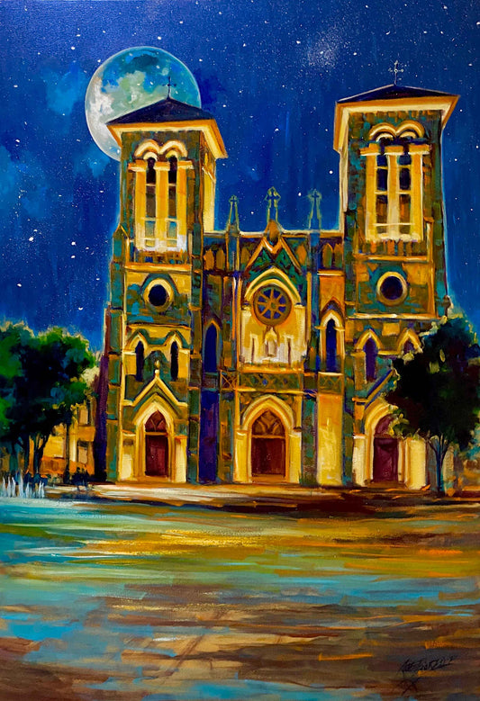 San Fernando Cathedral 1731 - 30x40" Acrylic & Oil on Canvas