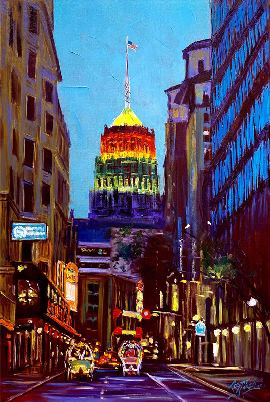 Saturday Night On St. Mary's Street - 24x36" Oil on Canvas