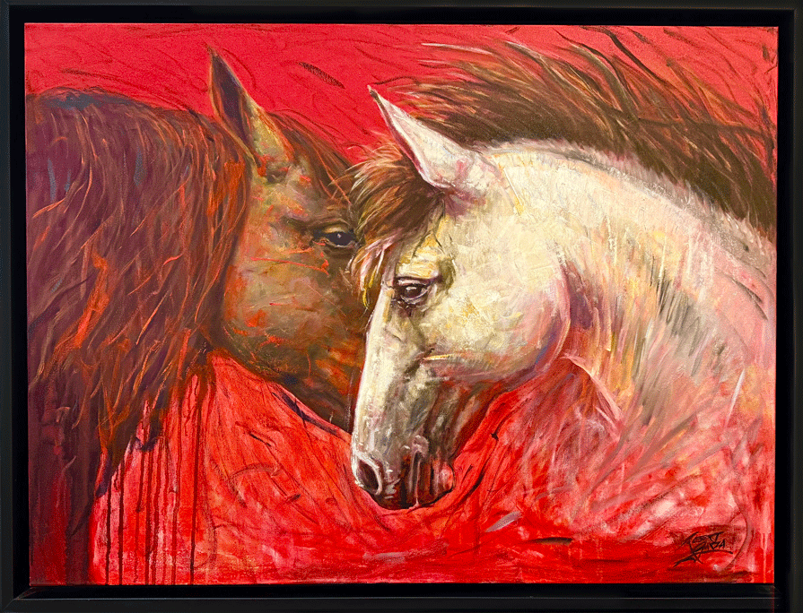 Two Halves - 42.5x32.5" Acrylic & Oil on Canvas