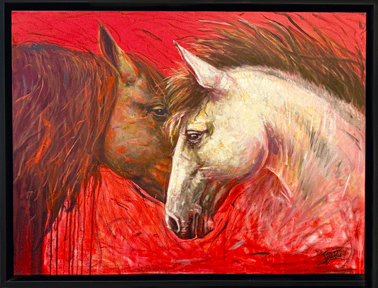 Two Halves - 42.5x32.5" Acrylic & Oil on Canvas