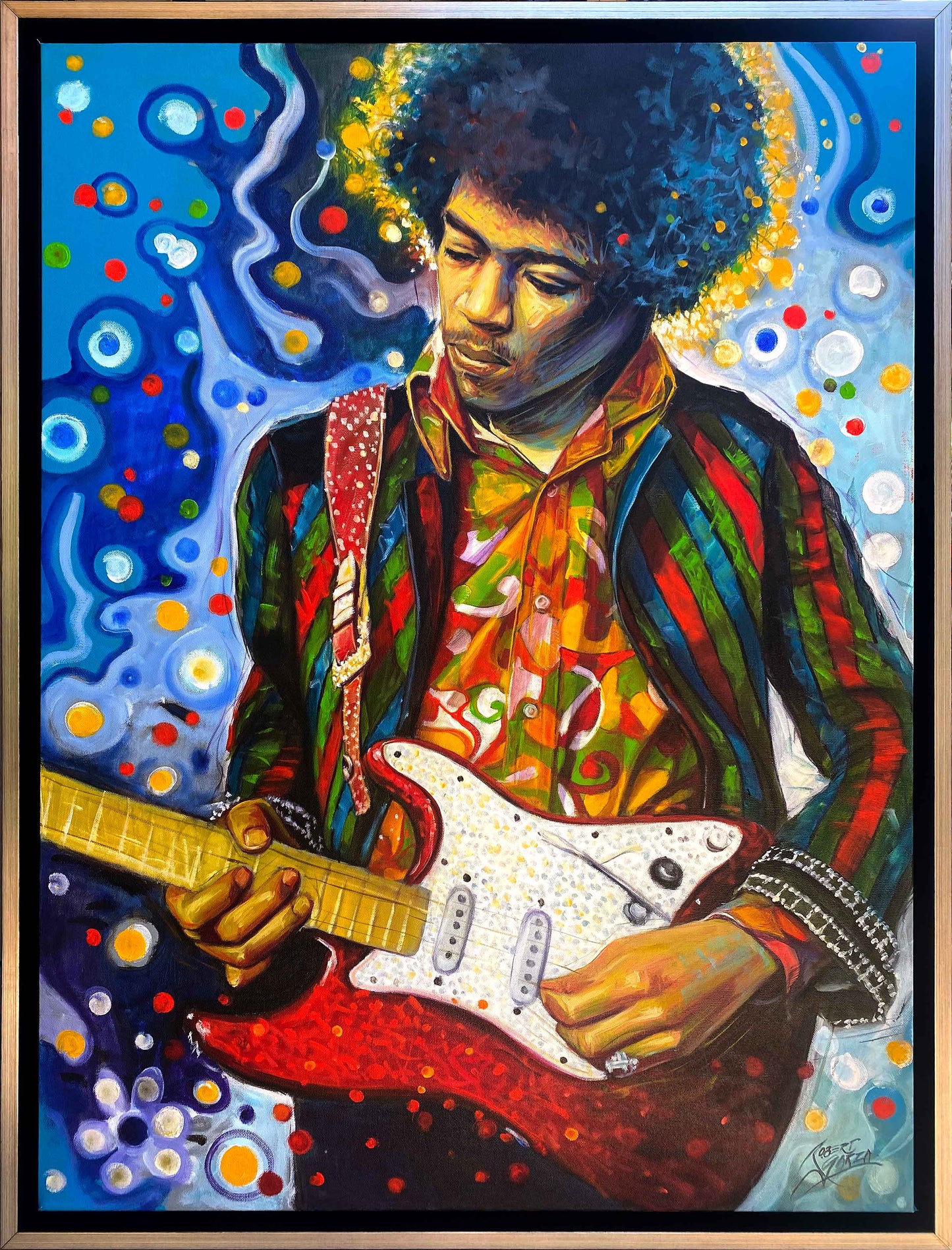 Jimi Hendrix - 32.5” x 42.5” Oil & Acrylic on Canvas