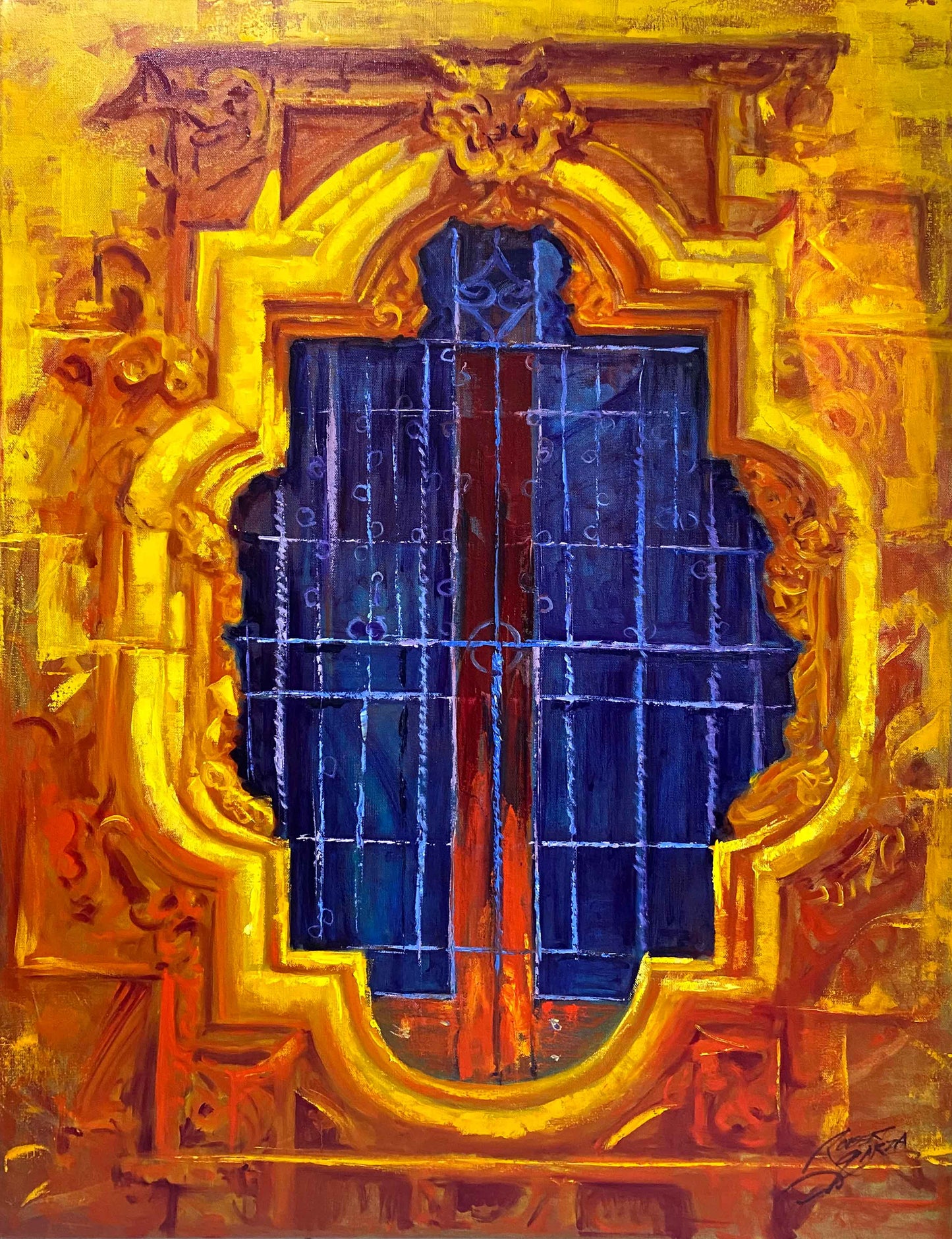 Rose Window - 30x40" Oil & Acrylic on canvas