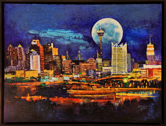 San Antonio Skyline IV - 48x36” Mixed Media on Canvas