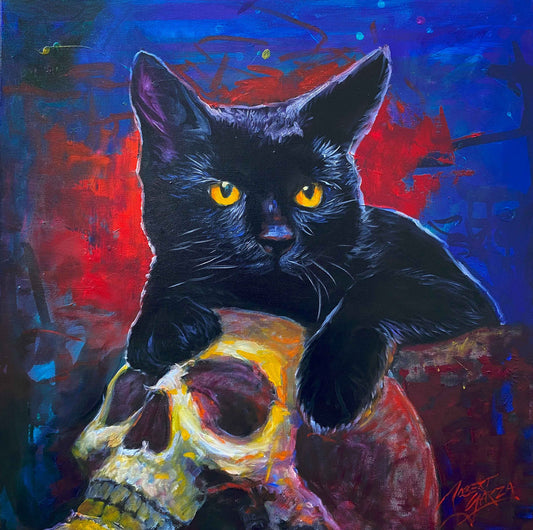 The Guardian of Death - 20" x 20" Acrylic & Oil on Canvas