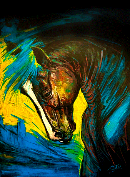 Twilight Mane  30"X 40" Acrylic on Canvas