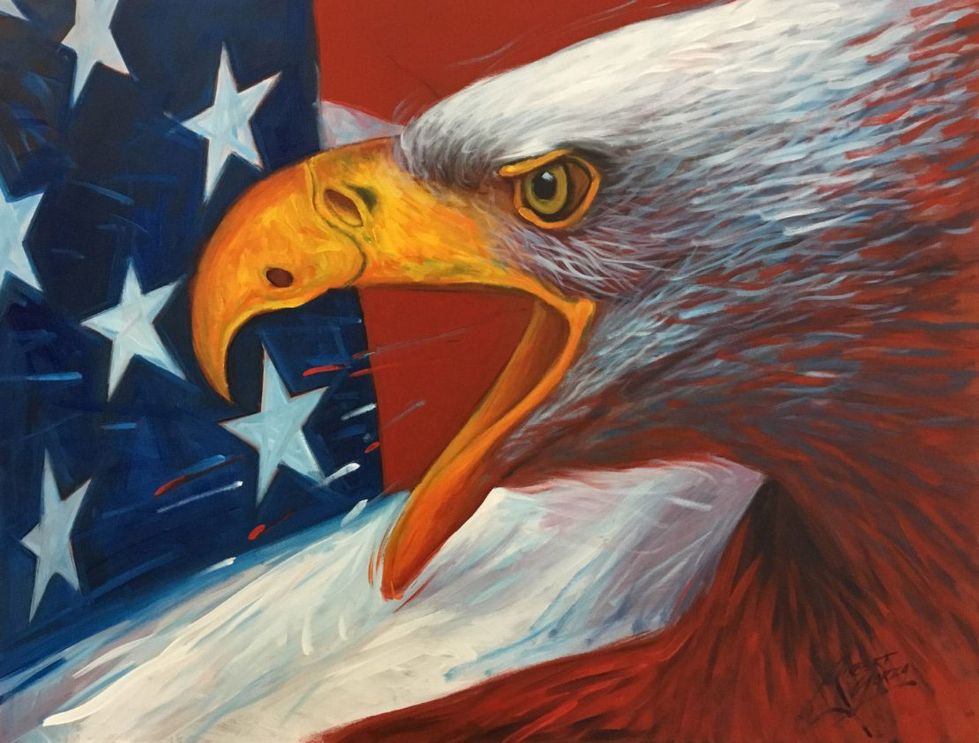 American Eagle - 33" x 25" - Acrylic on Canvas