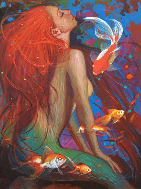 "Mermaid Series 3" - 36" x 48” - Acrylic on Canvas