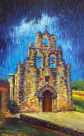 "Mission Espada" - 30" x 48" - Oil on Canvas