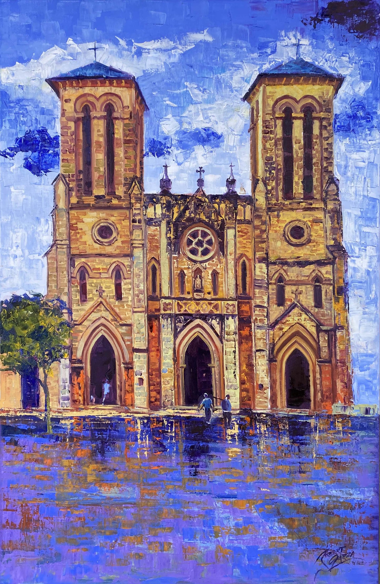 San Fernando Cathedral 3 - 24" x 36" - Acrylic on Canvas